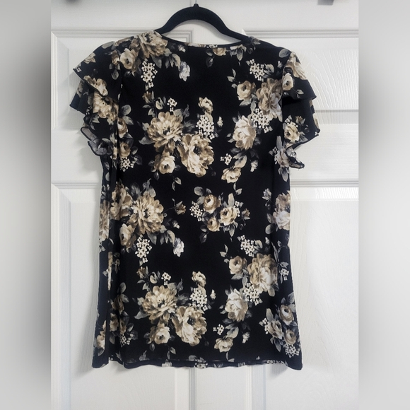 Atlier 29 Floral Black Women's Top Size M - Picture 6 of 8